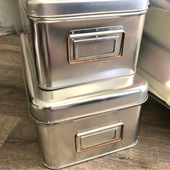 ✨Rare Metal Shoebox Storage Set of 2 - Picture 2 of 4